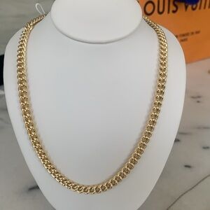 NEW HIGH END  Gold Plated Cuban Link Necklace 21” GIFT BOX